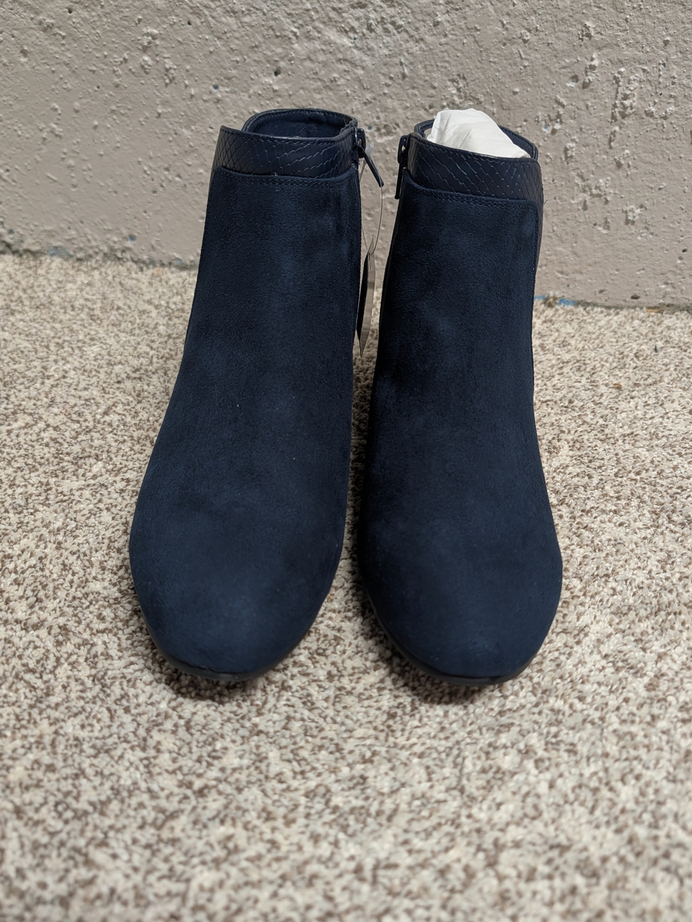 Croft & Barrow Ocelot Navy Wedge Ankle Boots Size 10 NWT - Picture 5 of 8